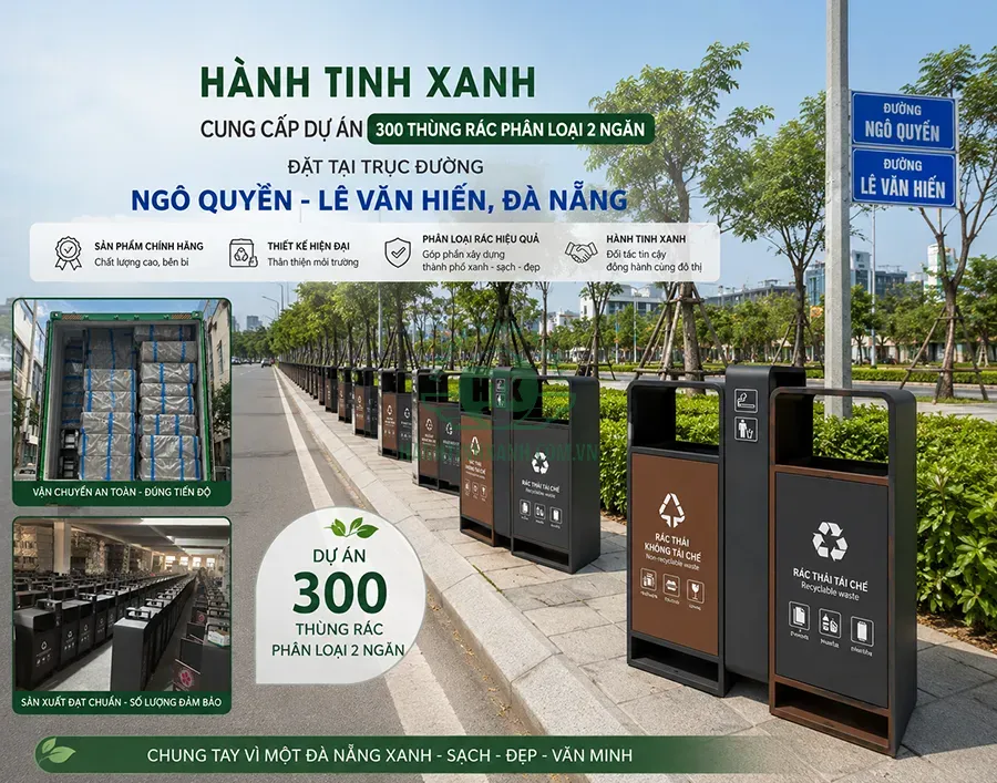 Dự án 300 thùng rác phân loại 2 ngăn Paloca tại Đà Nẵng