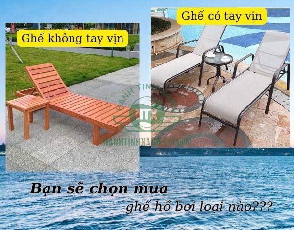 Ghế hồ bơi không tay vịn hay có tay vịn sẽ tốt?