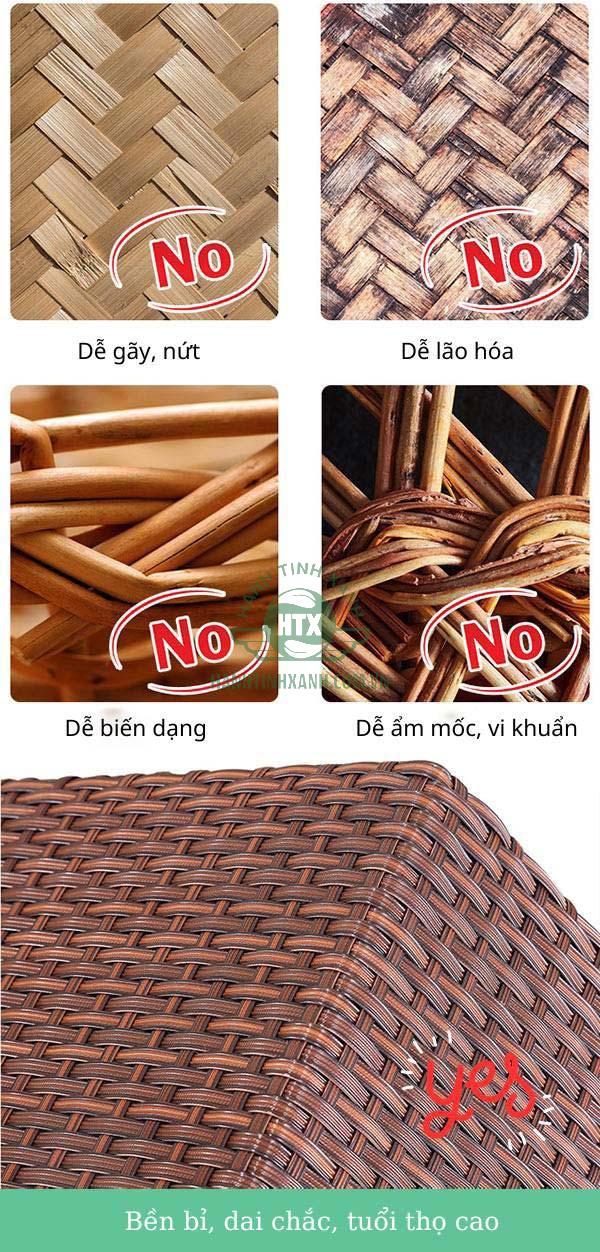 Sự khác biệt của chất liệu mây nhựa chất lượng và kém bền