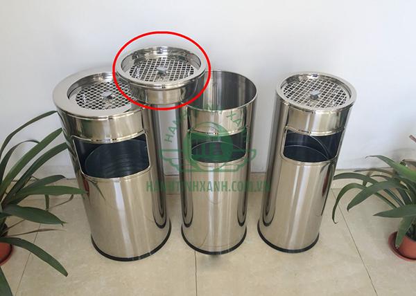 Giới thiệu mẫu thùng rác inox có gạt tàn sang trọng