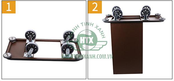 Cách lắp đặt bánh xe mới vào khung xe dọn buồng phòng