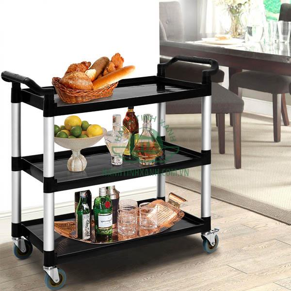 Mẫu xe đẩy thức ăn bằng nhựa 3 tầng