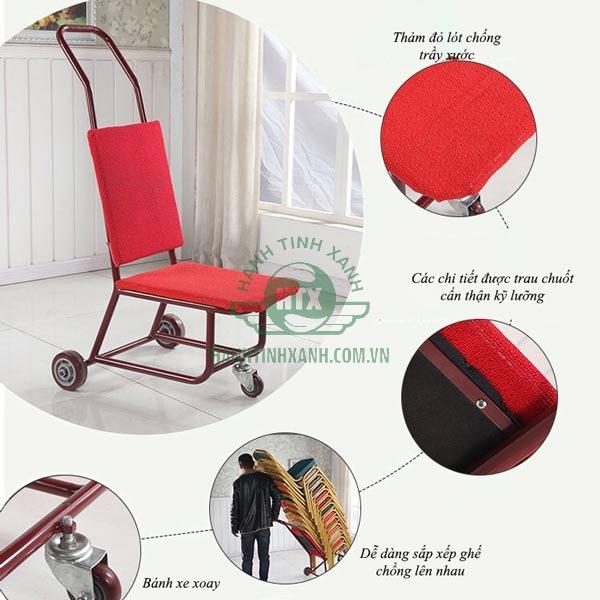 Các chi tiết trên xe đẩy ghế đảm bảo sự chắc chắn