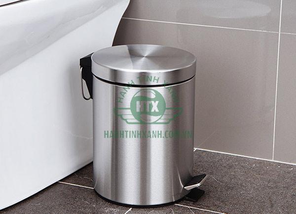 Thùng rác inox đạp chân 5l dùng trong nhà vệ sinh