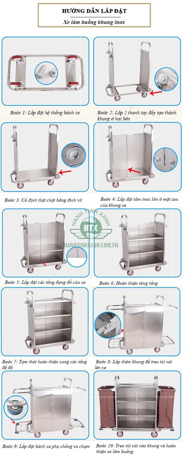 Hướng dẫn lắp đặt xe làm buồng bằng inox