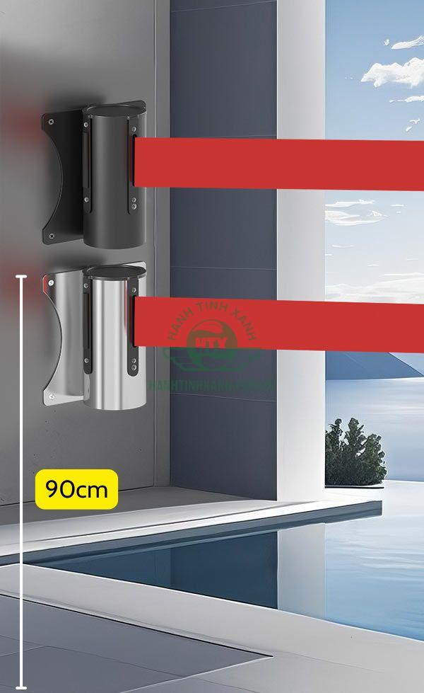Chiều cao từ chân tường đến đầu cột chắn lắp đặt tầm 90cm