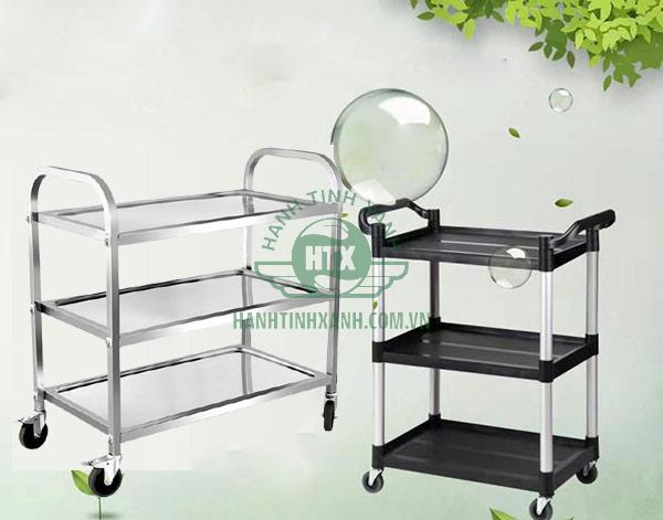 Bạn chọn xe đẩy thức ăn bằng inox hay nhựa?