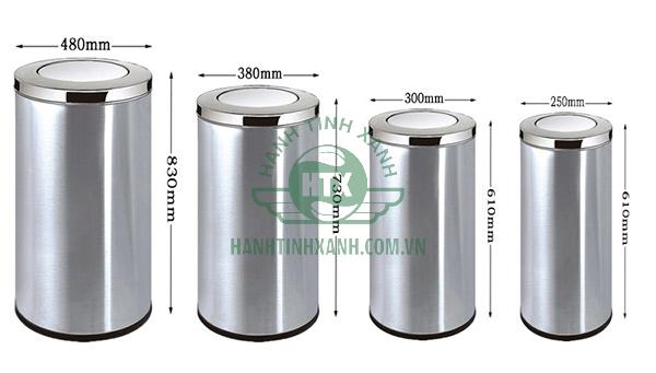 Thùng rác inox nắp lật gia đình nhiều dung tích