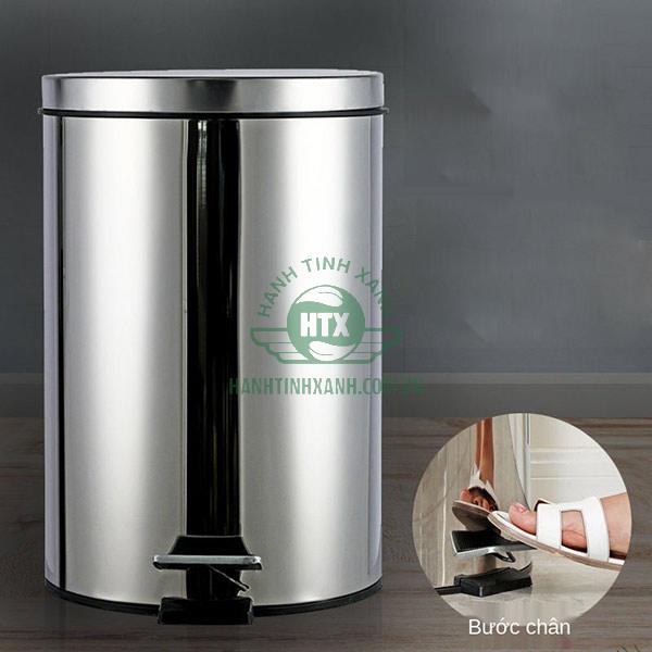 Thùng rác inox đạp chân 5l sử dụng tại văn phòng