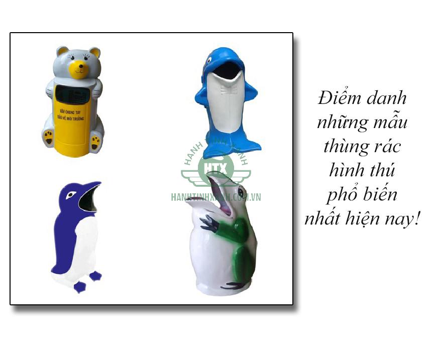 Điểm danh những mẫu thùng rác hình thú phổ biến nhất hiện nay