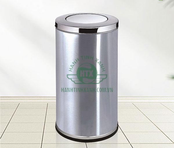 Thùng rác inox tròn nắp lật cỡ lớn