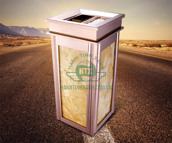 Thùng rác inox đá hoa cương đẹp