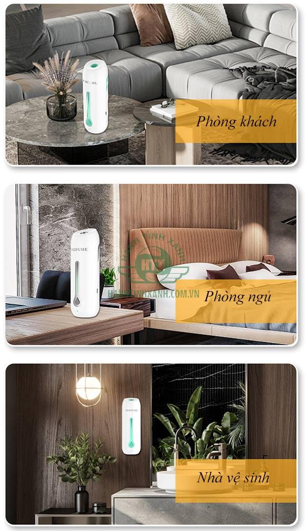 Máy xịt thơm được sử dụng ở nhiều không gian, phòng nghỉ