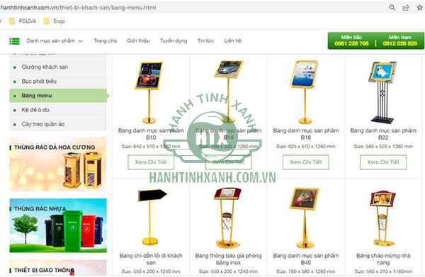 Website Hành Tinh Xanh luôn đăng tải mọi bảng menu kĩ càng