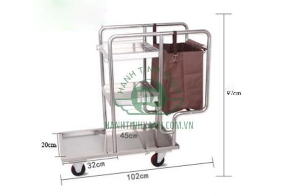 Mẫu xe dọn vệ sinh bằng inox