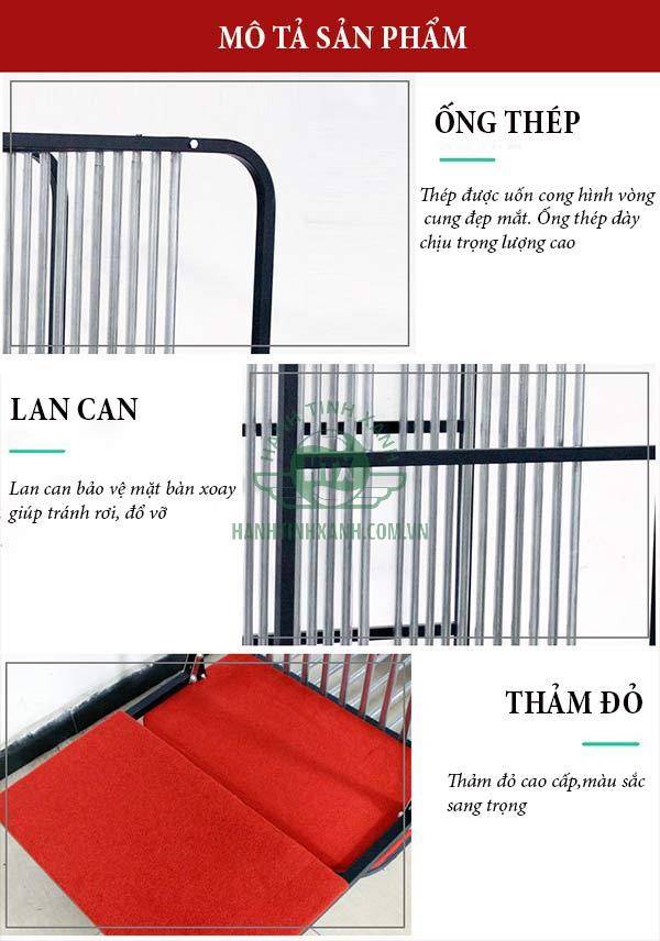 Các đặc điểm có trên xe chở mâm kính xoay chính hãng