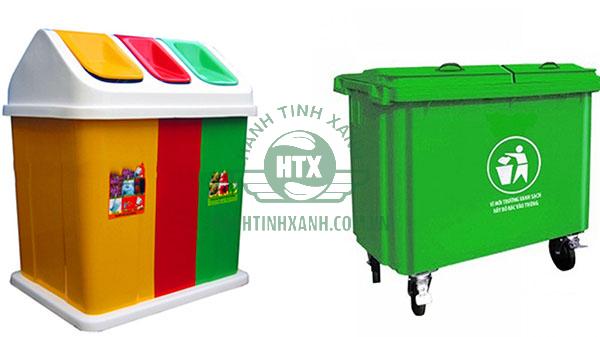 Thùng rác nhựa composite có 2 ngăn và 3 ngăn