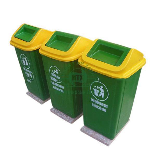 Thùng rác nhựa composite có đế đá