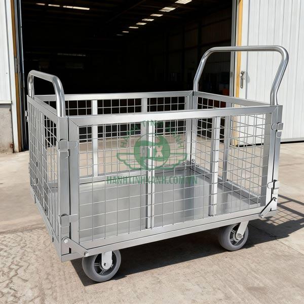 Xe đẩy ghế 4 bánh cỡ lớn bằng inox