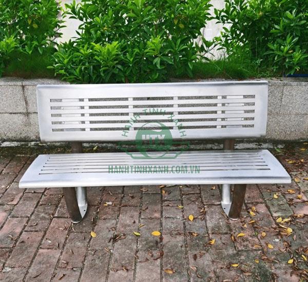 Mẫu ghế công viên bằng inox và không tay vịn