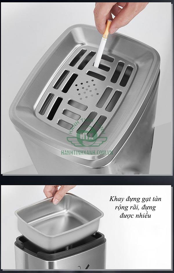 Kiểm tra kỹ lưỡng các chi tiết của trụ đựng tàn thuốc lá công cộng