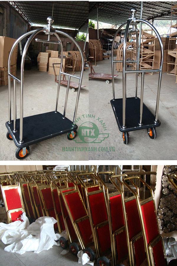 Hình ảnh xe đẩy hành lý thật tại kho Hành Tinh Xanh