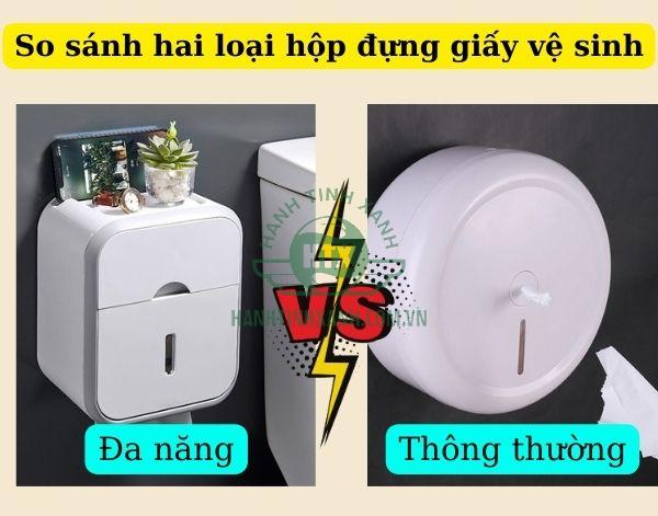 So sánh 2 loại hộp để giấy vệ sinh nhà tắm