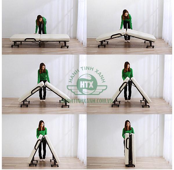 Thao tác gập, mở giường extra bed đúng