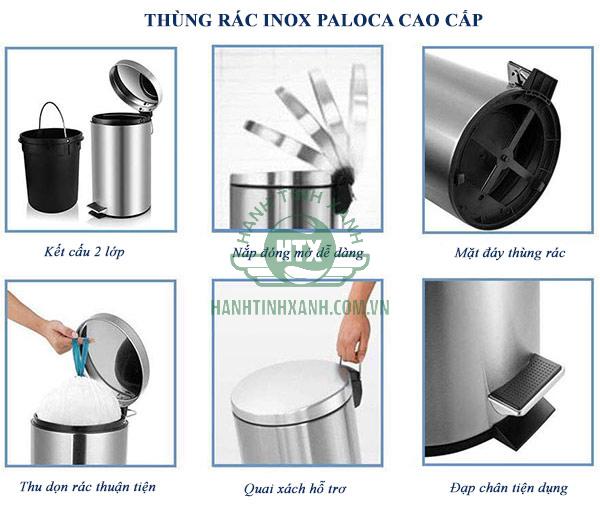 Nhận biết thùng rác inox đạp chân chất lượng của Paloca