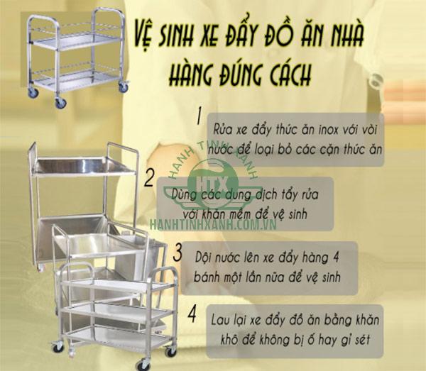 Tham khảo các bước vệ sinh xe đẩy thức ăn inox