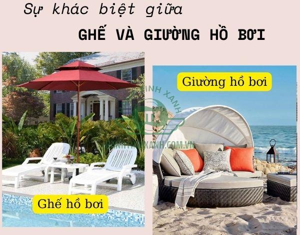 So sánh giữa giường hồ bơi và ghế hồ bơi
