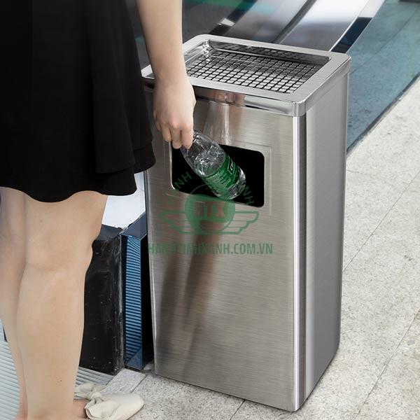 Thùng rác gạt tàn sử dụng phổ biến