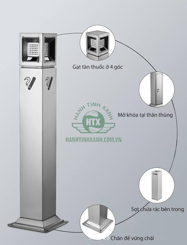 Đặc điểm thiết kế trụ gạt tàn thuốc công cộng