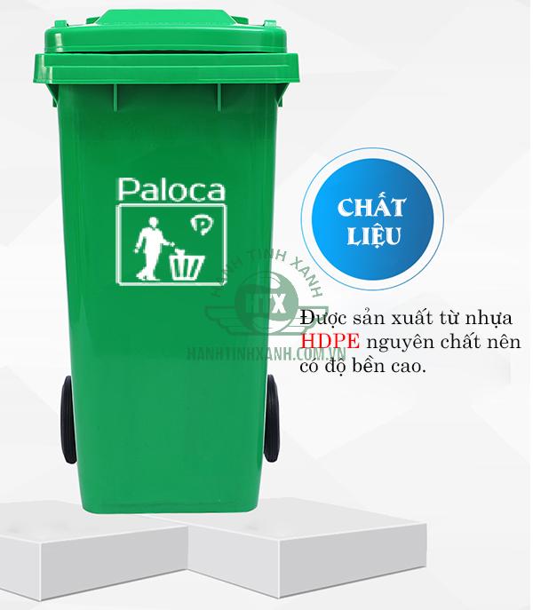 Thùng rác nhựa HDPE 120 Lit do Hành Tinh Xanh phân phối