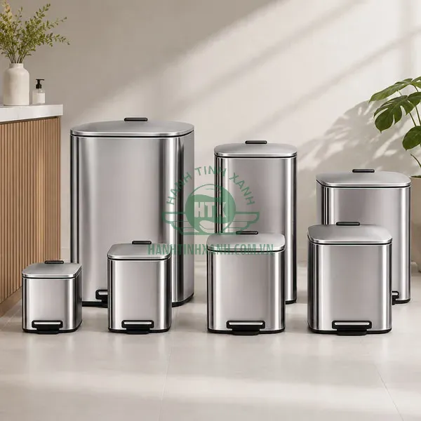 Kích thước thùng rác đạp chân