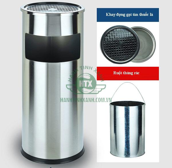 Thùng rác Inox có gạt tàn