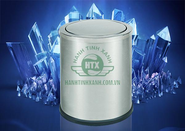Thùng rác inox tròn nắp lật nhỏ dùng trong văn phòng