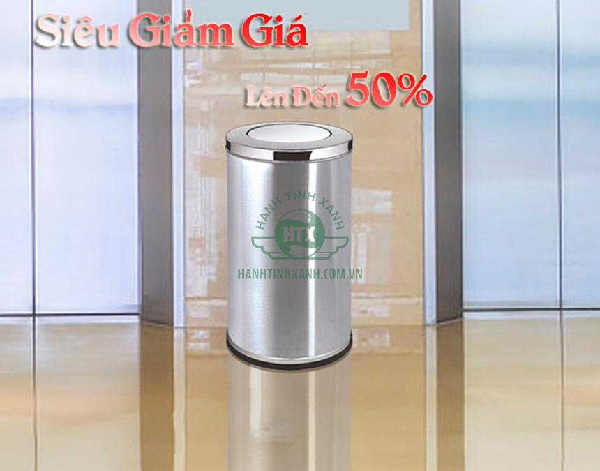 Giảm giá 50% khi mua thùng rác inox nắp lật