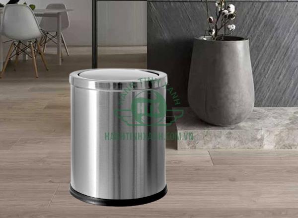 Đặc điểm thùng rác inox nắp bập bênh