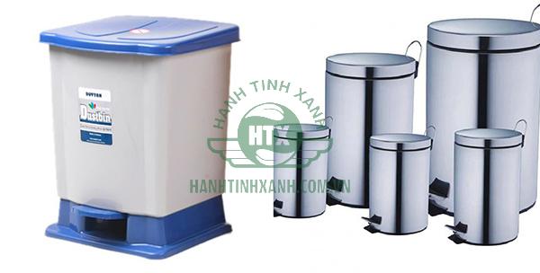 Thùng rác có chân đạp bằng nhựa và inox