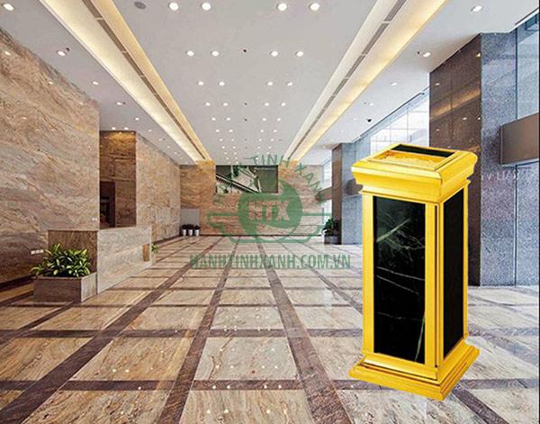 Mẫu thùng rác đá phù hợp với resort