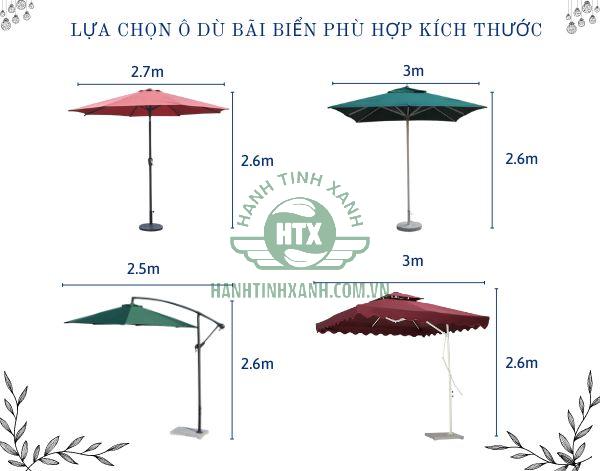 Lựa chọn kích thước ô dù phù hợp