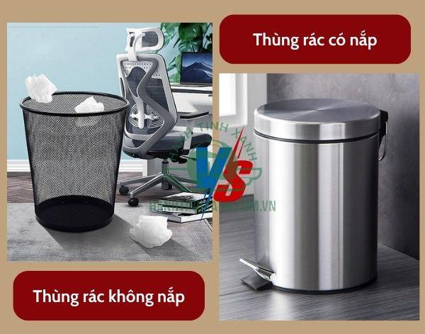 Chọn mua thùng rác gia đình có nắp hay không nắp?