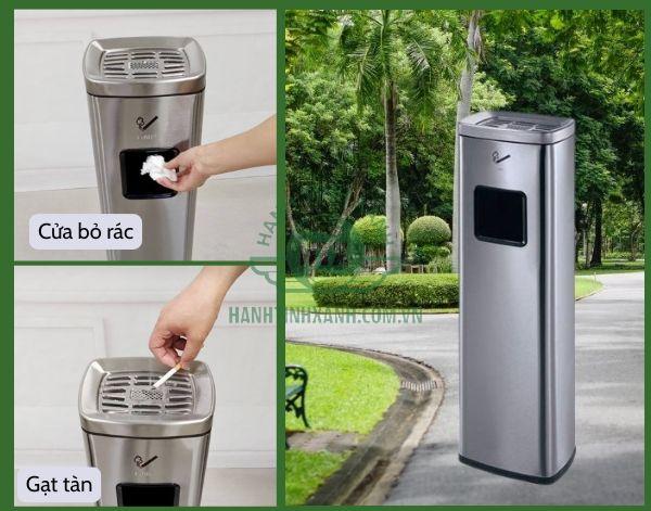 Thiết bị gồm cả khay gạt tàn và cửa xả rác