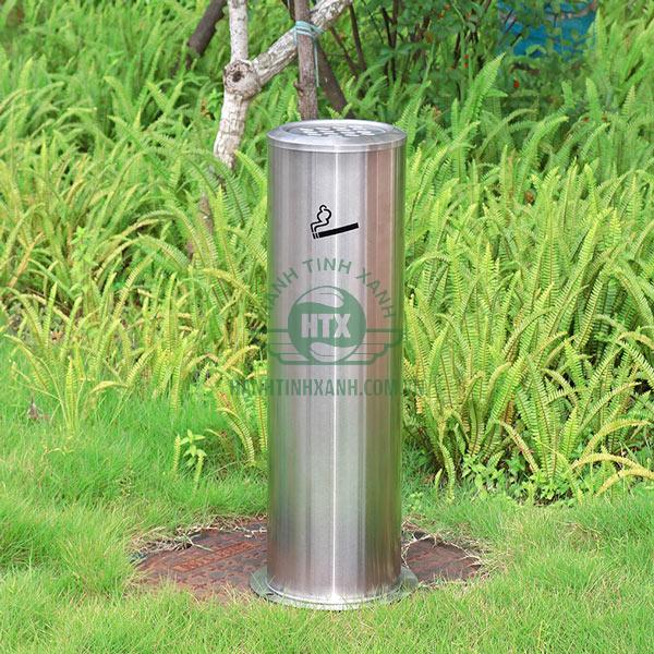 Trụ gạt tàn chất liệu inox sử dụng phù hợp ở ngoài trời