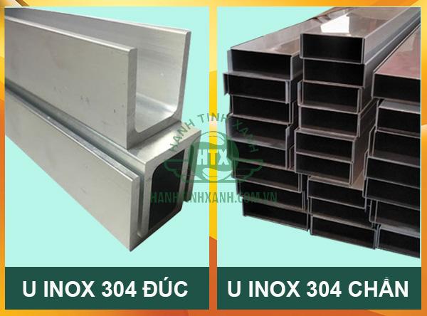 Theo công nghệ sản xuất, chúng ta có các thanh u làm từ inox 304 dạng đúc và chấn (cán)