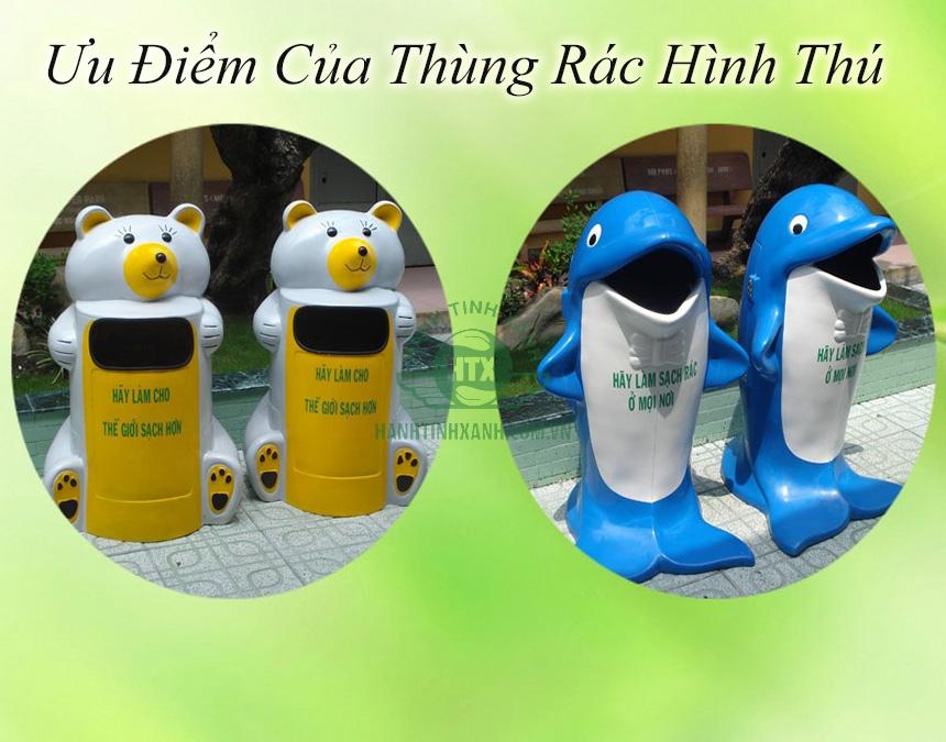 Ưu điểm nổi bật của thùng rác hình thú