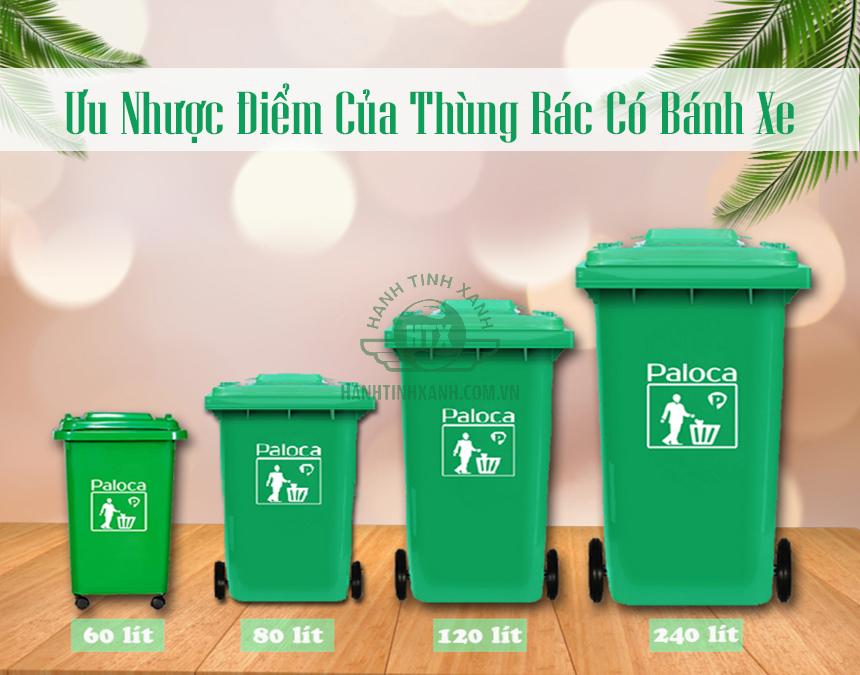 Ưu nhược điểm của thùng rác có bánh xe