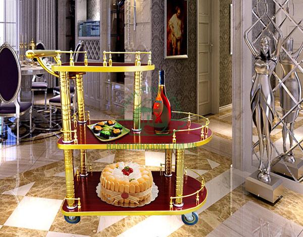 Xe đẩy rượu bằng gỗ công nghiệp