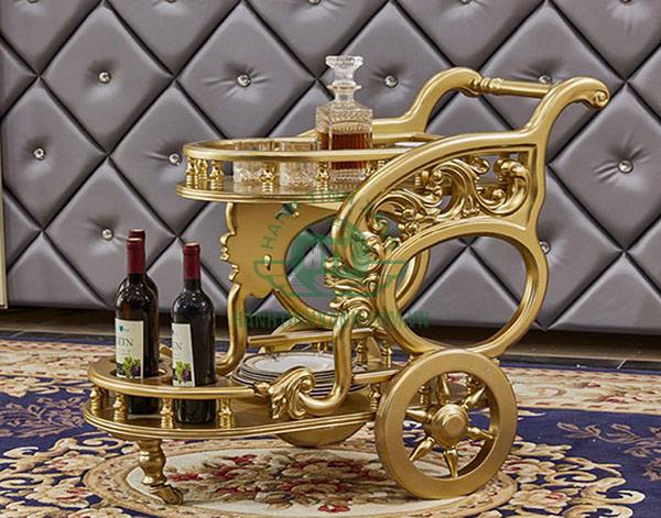 Hoa văn cầu kỳ, độc đáo trên xe đẩy rượu phong cách tân cổ điển